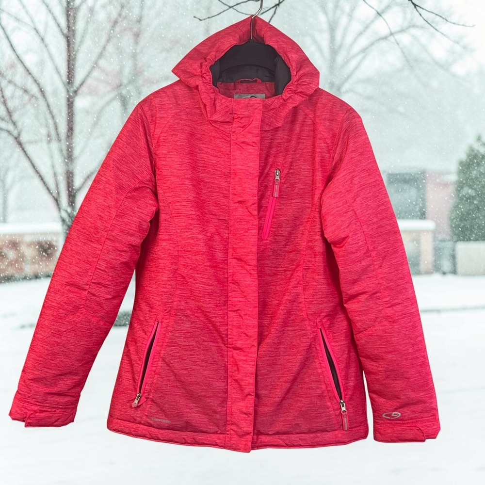 Champion C9 VentureDry Pink Space Dye Hooded Winter Jacket XL 14-16